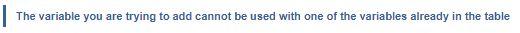 Field exclusion rules error message